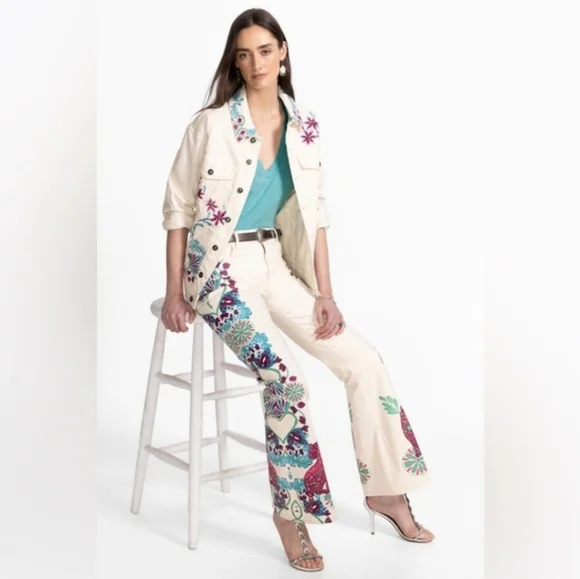 Johnny Was Jade The Flare Jean Leilana Size 29 - Picture 3 of 11